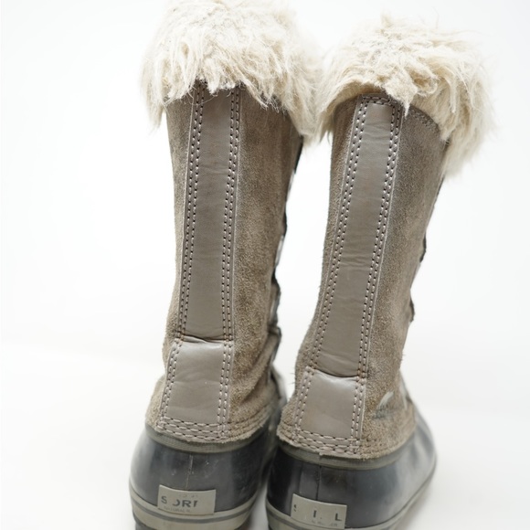 Sorel Girls Joan Of Artic Snow Boots Gray Color Block Waterproof Faux Fur 5 - Picture 6 of 10